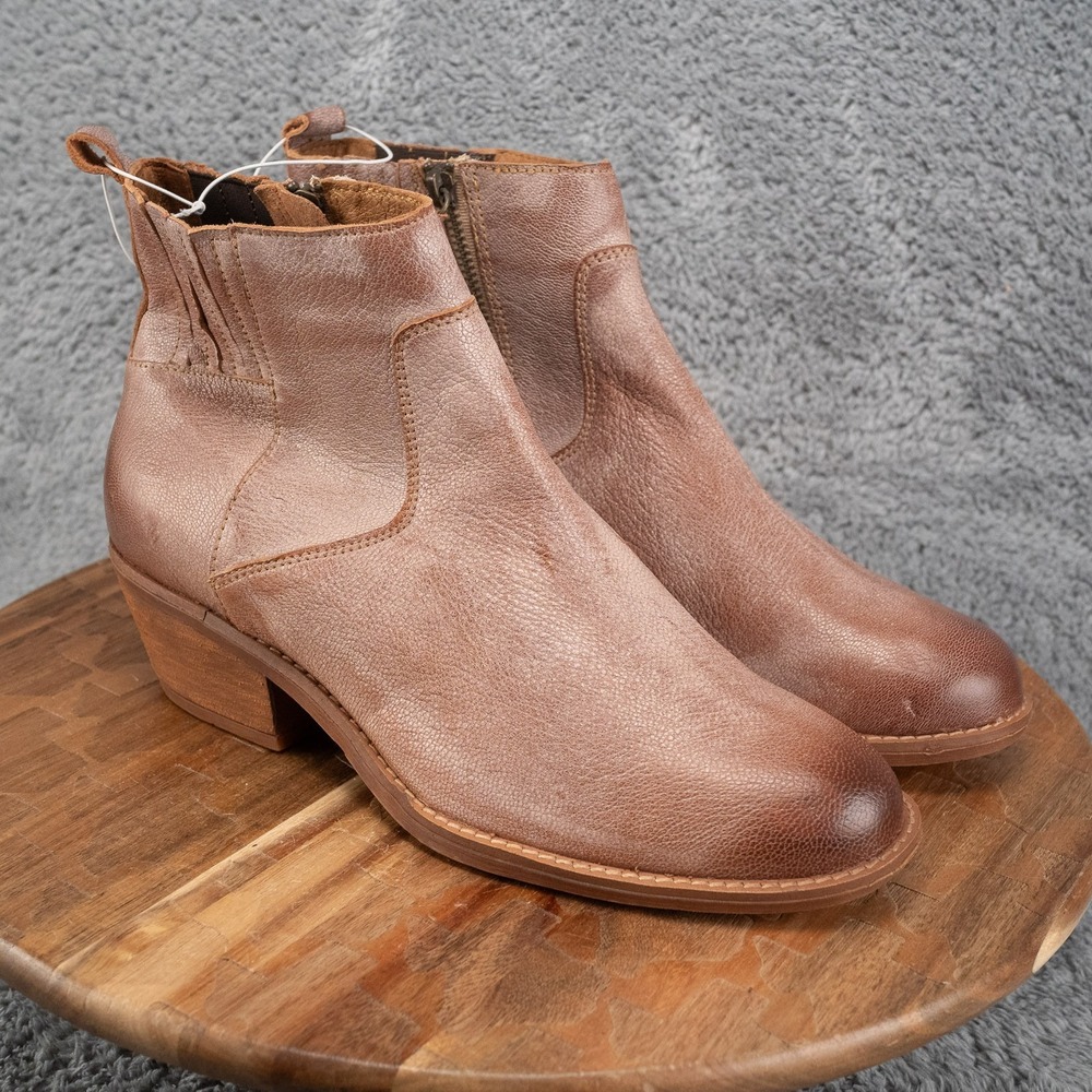 Sofft Women's Ardmore Distressed Leather Chelsea Ankle Booties Brown Size 11